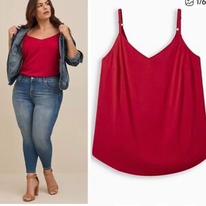 Torrid Ava Stretch Challis Cami Jester Red